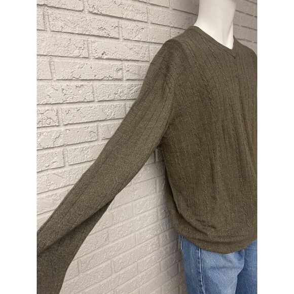 Harbor Bay Men Green Long Sleeve V-Neck Sweater Size 2XLT - Picture 5 of 8